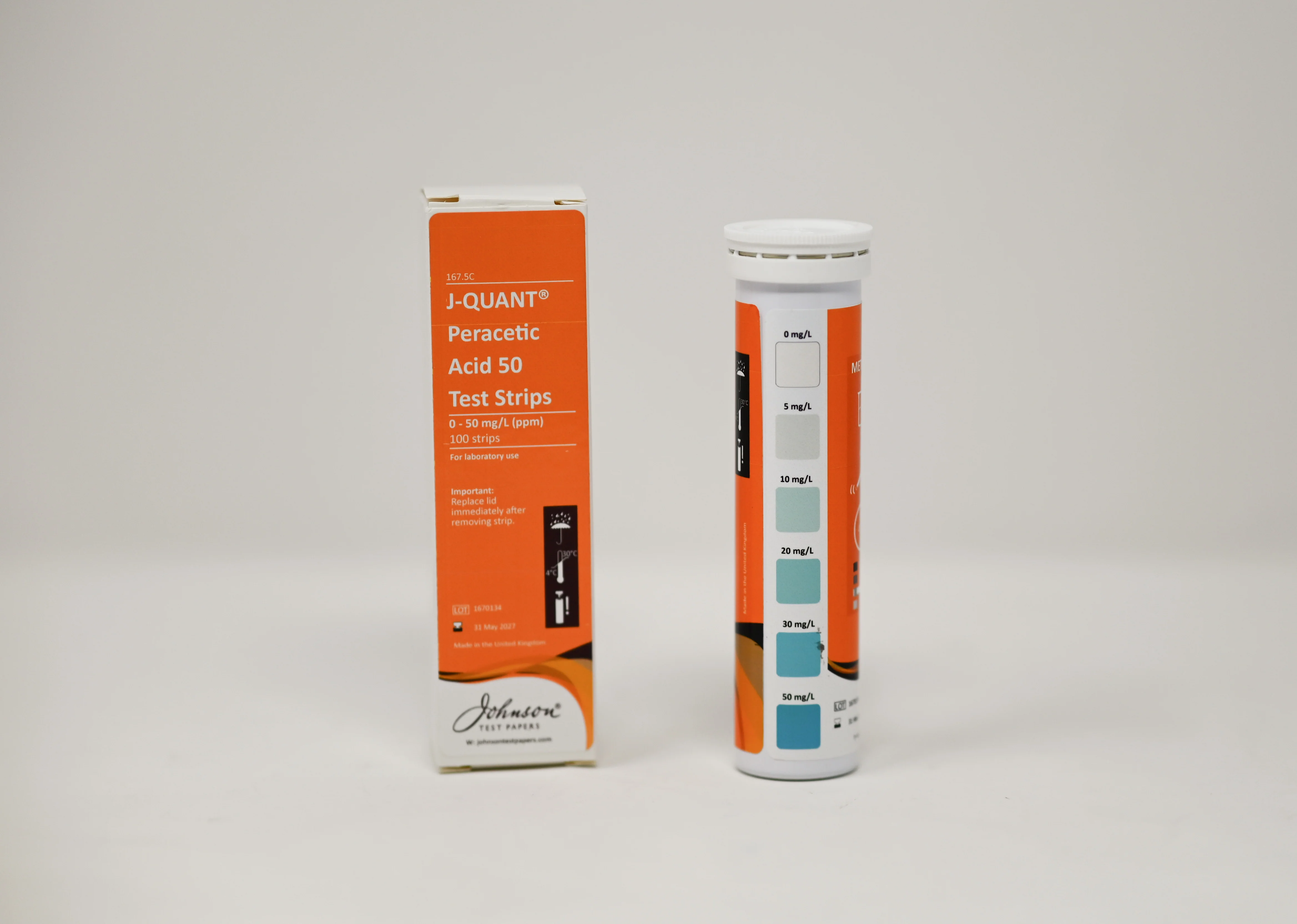 J-QUANT Peracetic Acid 50 Fast Chemical Indicator Test Strips 270.1