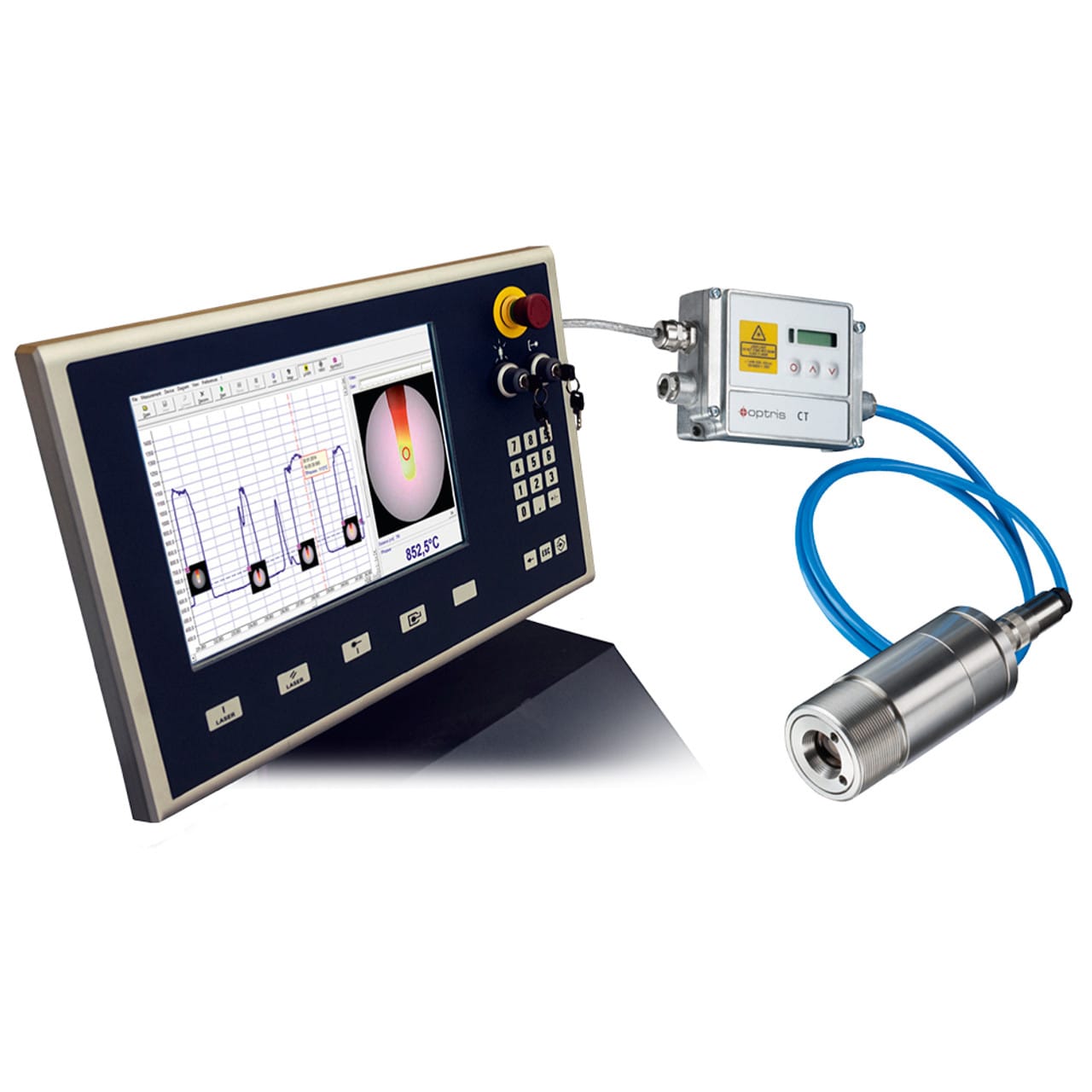 CS video infrared thermometer from  250 °C to 1600 with laser and video sighting