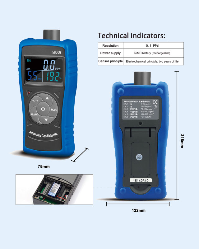 HP-5800G  Ammonia Gas Detector Tester Monitor for 0~100 PPM