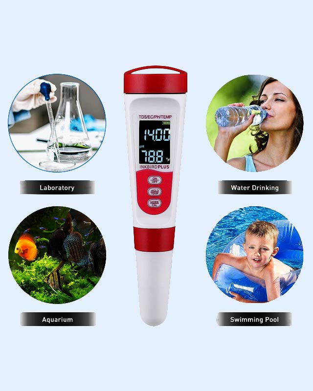 PH-300 pH Meter, Digital 4 in 1 PH EC TDS