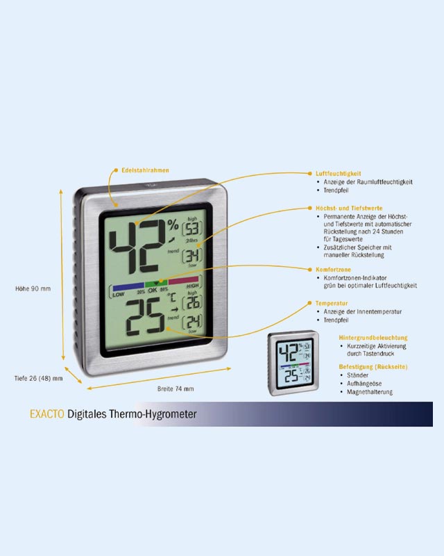 30.5047.54 Digital Thermo-Hygrometer EXACTO