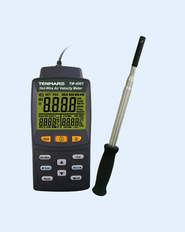 TM-4001 Hot-Wire Anemometer Air Velocity Meter with Temp &amp; Humidity