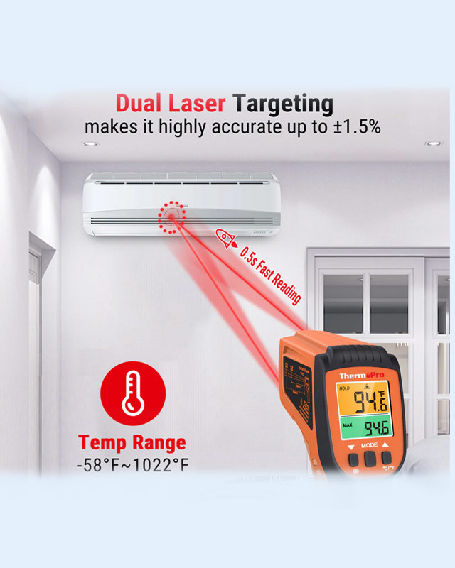 TP450 Dual Laser Thermometer Gun