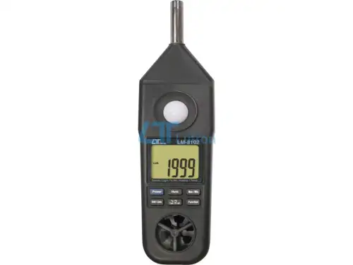 LM-8102    جهاز قياس  سرعة الهواء والحرارة والرطوبة و شدة الاضاءة  وشدة الصوت