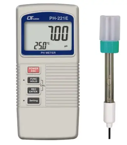 PH-221E+PE03   PH / جهاز محمول لقياس الحموضة والقلوية والحرارة للمياه