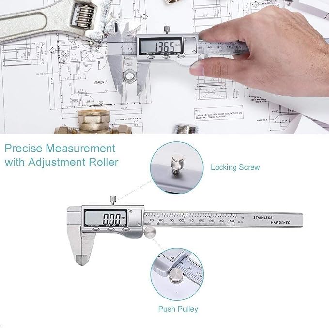 Digital Electronic Vernier Caliper (0-150mm) - Stainless Steel  DC068-0150