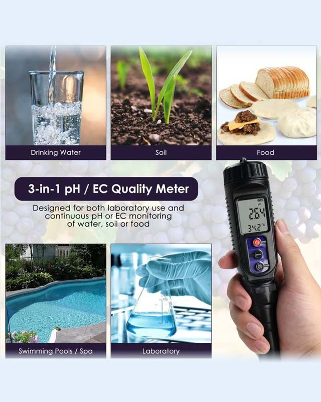 WQM-448 Soil  Waterproof pH/EC/Temperature 3 in 1 tester