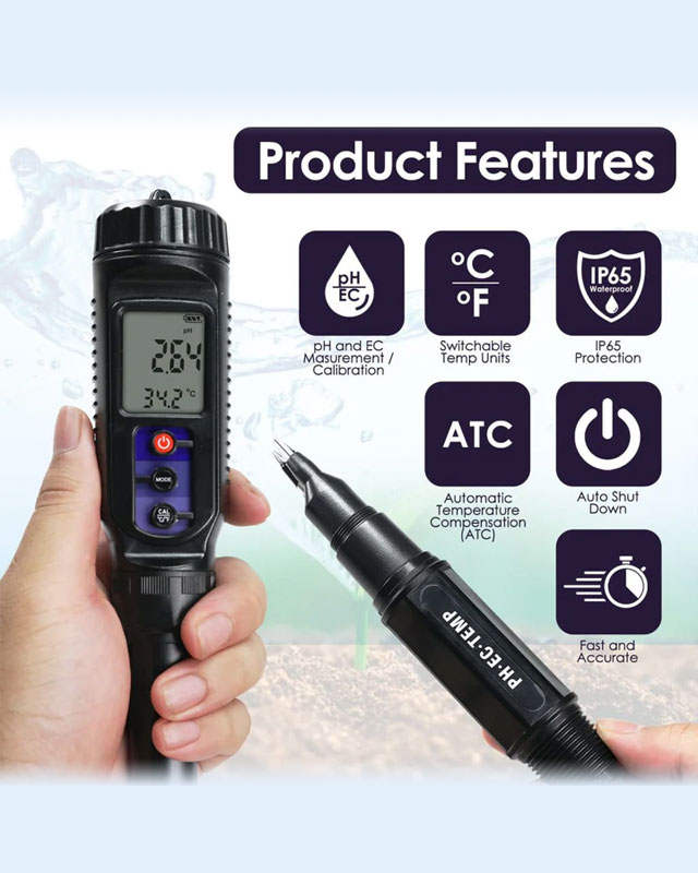 WQM-448 Soil  Waterproof pH/EC/Temperature 3 in 1 tester
