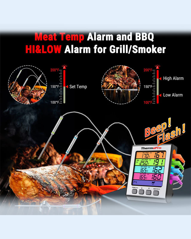 TP17H Leave-In 4-Probes Meat Thermometer