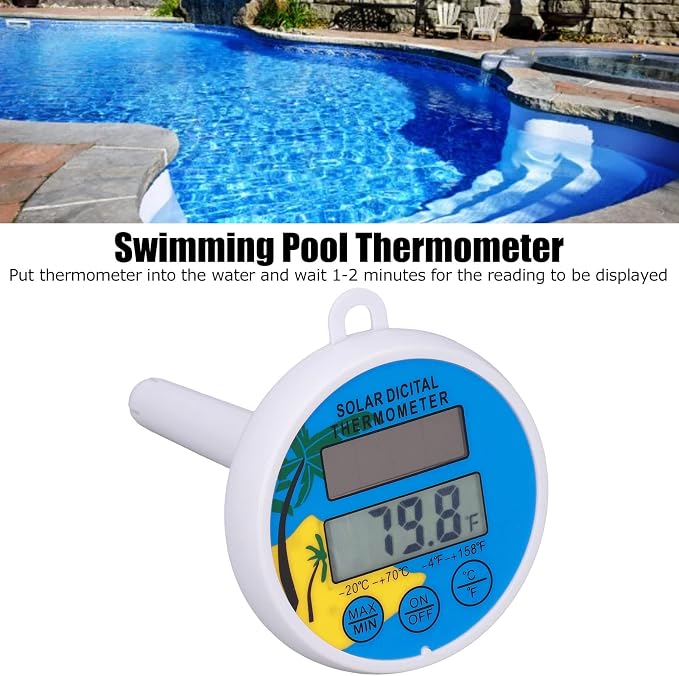 TPH02168   Digital Solar Thermometer Minimum Maximum Water Temperature