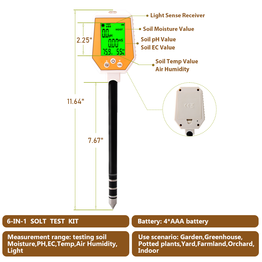 YY-1080      6-in-1 Digital Soil Tester